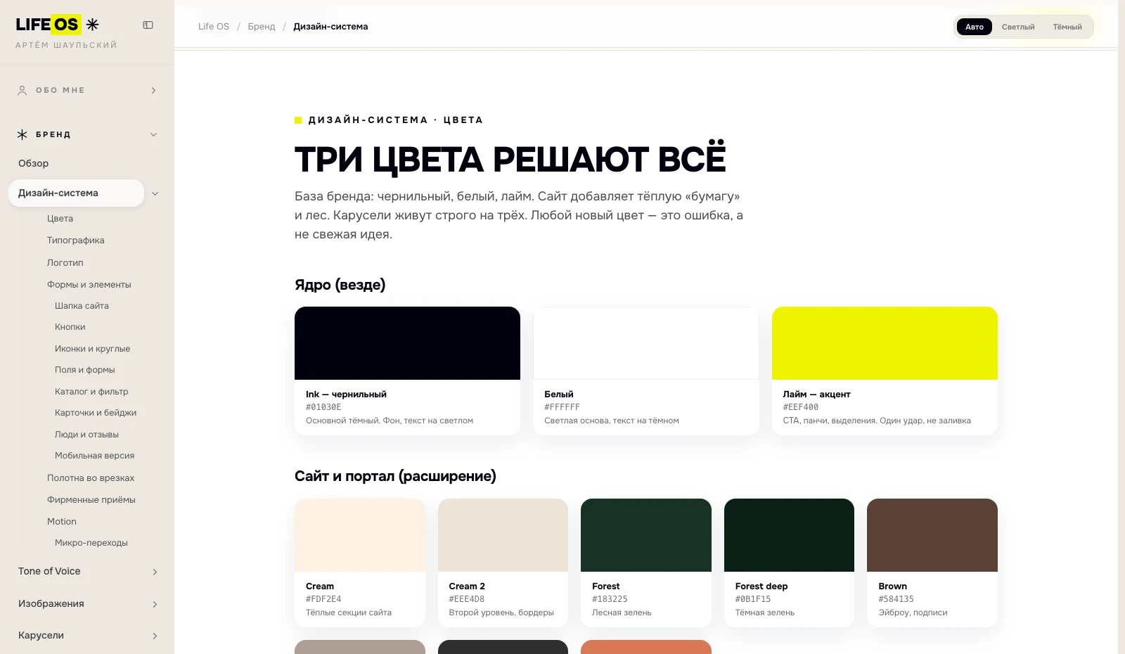 Life OS — дизайн-система
